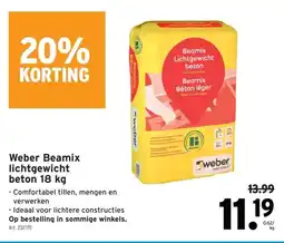 GAMMA Weber Beamix lichtgewicht beton 18 kg aanbieding