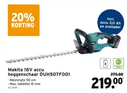 GAMMA Makita 18V accu heggenschaar DUH507F001 aanbieding