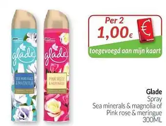 Intermarché Glade spray sea minerals + magnolia of pink rose + meringue aanbieding
