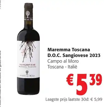 Colruyt Maremma Toscana D.O.C. Sangiovese 2023 aanbieding