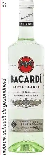Colruyt Bacardí Carta Blanca 37,5 % vol aanbieding
