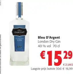 Colruyt Bleu D'Argent London Dry Gin 40% vol aanbieding