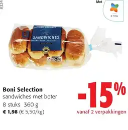 Colruyt Boni Selection sandwiches met boter aanbieding