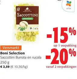 Colruyt Boni Selection Saccottini Burrata en rucola aanbieding