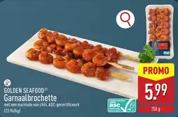 ALDI Golden seafood garnaalbrochette aanbieding
