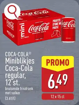 ALDI Miniblikjes Coca-Cola Regular aanbieding