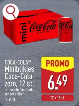 ALDI Miniblikjes Coca-Cola zero aanbieding