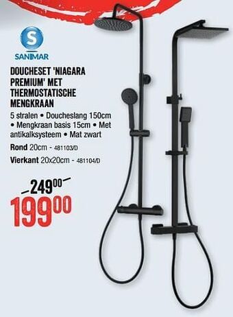 HandyHome Doucheset `niagara premium` met thermostatische mengkraan rond aanbieding