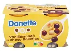 Colruyt Danone danette Pop Vanillesmaak 3 chocobolletjes aanbieding