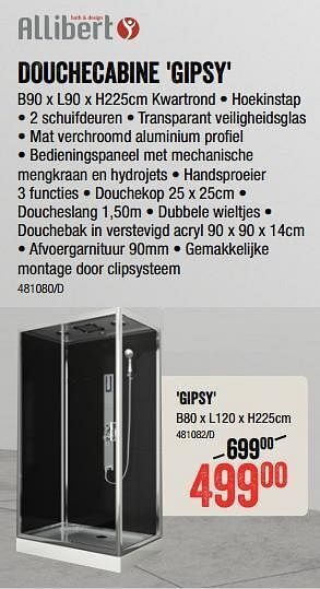 HandyHome Douchecabine gipsy aanbieding
