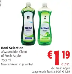 Colruyt Boni Selection afwasmiddel Clean of Fresh Apple aanbieding