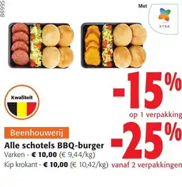 Colruyt Alle schotels BBQ-burger aanbieding