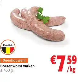 Colruyt Boerenworst varken aanbieding