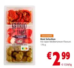 Colruyt Boni Selection trio tapas Mediterranean Flavours 170 g aanbieding