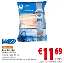 Colruyt Boni Selection Alaska-pollakfilets min. 10 stuks 1,5 kg aanbieding