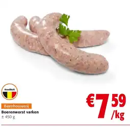 Colruyt Boerenworst varken aanbieding