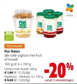 Colruyt Pur Natur Citroen met muesli 160 g aanbieding