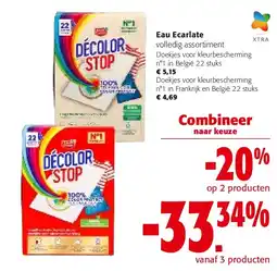 Colruyt Eau Ecarlate Doekjes voor kleurbescherming n°1 in België 22 stuks aanbieding