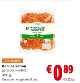 Colruyt Boni Selection geraspte wortelen 400 g aanbieding