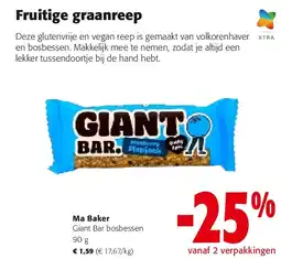 Colruyt Ma Baker Giant Bar bosbessen 90 g aanbieding