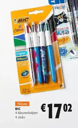 Colruyt BIC 4-kleurenbalpen 4 stuks aanbieding