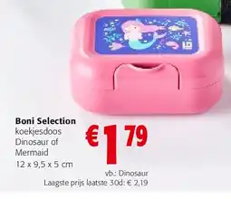 Colruyt Boni Selection koekjesdoos Dinosaur of Mermaid 12 x 9,5 x 5 cm aanbieding
