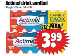 Dirk Actimel drink aardbei aanbieding