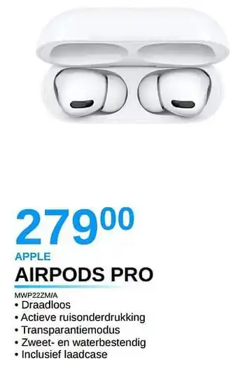 EHBO PC Apple airpods pro mwp22zwa aanbieding