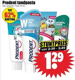 Dirk Prodent tandpasta aanbieding