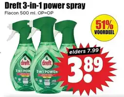 Dirk Dreft 3-in-1 power spray aanbieding