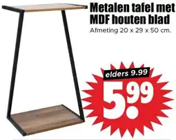 Dirk Metalen tafel met MDF houten blad aanbieding