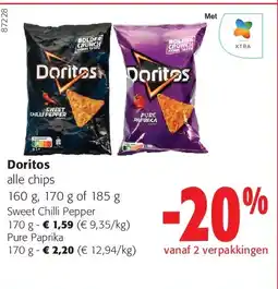 Colruyt Doritos Sweet Chilli Pepper 170 g aanbieding