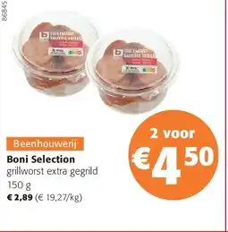 Colruyt Boni Selection grillworst extra gegrild 150 g aanbieding