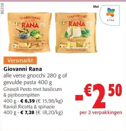 Colruyt Giovanni Rana Girasoli Pesto met basilicum & pijnboompitten 400 g aanbieding