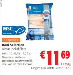 Colruyt Boni Selection Alaska-pollakfilets min. 10 stuks 1,5 kg aanbieding