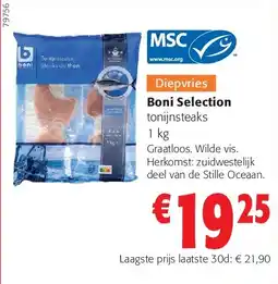 Colruyt Boni Selection tonijnsteaks 1 kg aanbieding