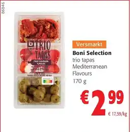 Colruyt Boni Selection trio tapas Mediterranean Flavours 170 g aanbieding