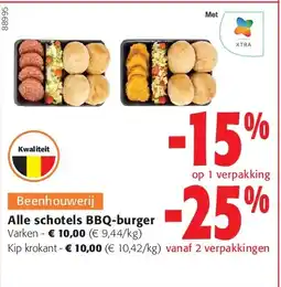 Colruyt Alle schotels BBQ-burger Varken aanbieding