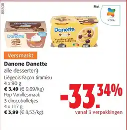 Colruyt Danone Danette Liégeois Façon tiramisu 4 x 90 g aanbieding