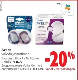 Colruyt Avent Fopspeen Ultra Air Nighttime 2 stuks aanbieding