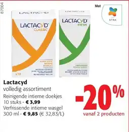 Colruyt Lactacyd Reinigende intieme doekjes 10 stuks aanbieding