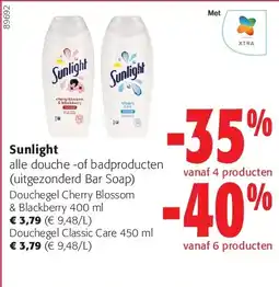 Colruyt Sunlight Douchegel Cherry Blossom & Blackberry 400 ml aanbieding