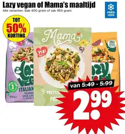 Dirk Lazy vegan of Mama's maaltijd aanbieding