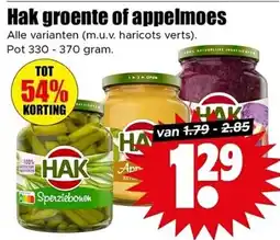 Dirk Hak groente of appelmoes aanbieding