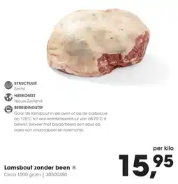 Hanos Lamsbout zonder been aanbieding