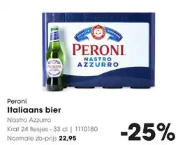 Hanos Peroni Italiaans bier Nastro Azzurro aanbieding