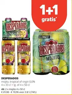 Spar DESPERADOS mojito 4 x 50 cl aanbieding