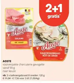 Spar AOSTE kalkoengebraad 8 sneden 120 g aanbieding