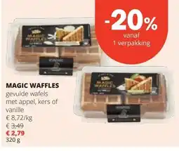 Spar MAGIC WAFFLES gevulde wafels met appel, kers of vanille aanbieding