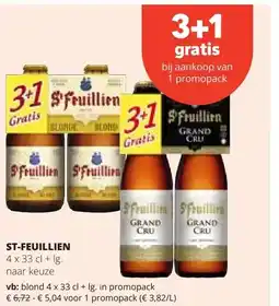 Spar ST-FEUILLIEN blond 4 x 33 cl + Ig. in promopack aanbieding